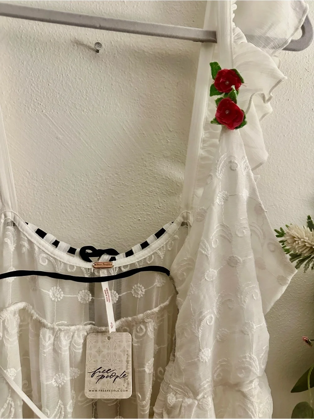 NWT Free People Selena Lace Rosette Open Front Festival Maxi Top Dress, S - Picture 8 of 11